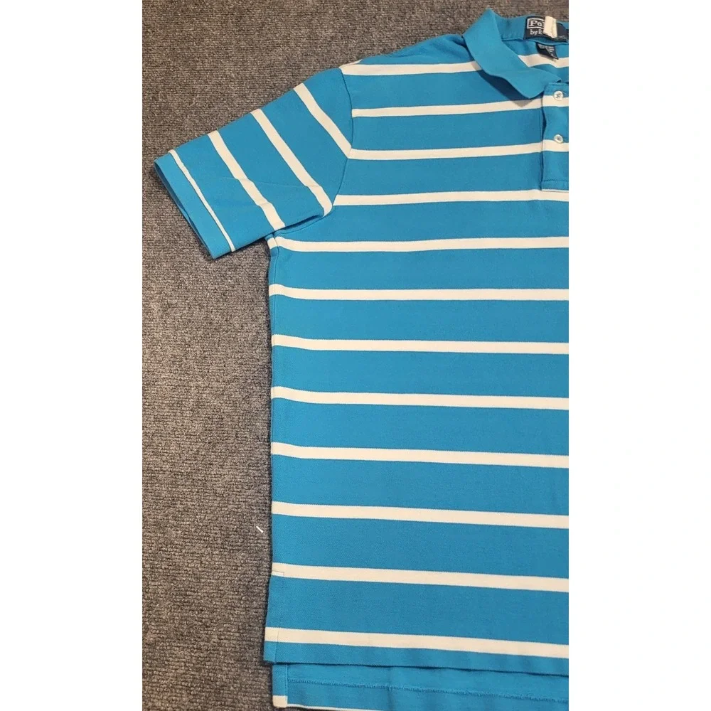 Polo Ralph Lauren Men's Short Sleeve Blue w/White Striped T-Shirt Size XX-Large